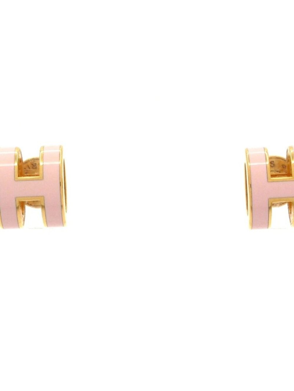 HERMES Mini Pop H - Gold Light Pink Hardware G***** None Earrings